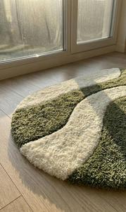 Tapis moderne en laine tuftée à la main, antidérapant, abstrait, ondulé, à poils longs, doux et moelleux, géométrique, pour salon, chambre, chambre d'enfant, décoration intérieure - Product Image 6