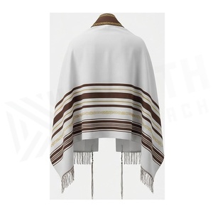 North Approach White <b>Silk</b> Shawl Striped Embroidered Fringed Unisex All Seasons Multi-Functional Elegant <b>Scarf</b> - Product Image 2