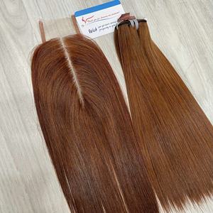 ¡OFERTAS CALIENTES! Extensiones de cabello de color marrón miel de trama recta de hueso muy sedoso muy brillante 100% cabello vietnamita - Product Image 4