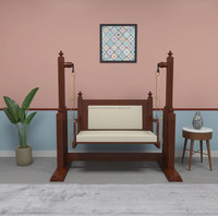 Balançoire en bois de qualité supérieure au design européen moderne, coussin imperméable super confortable, couleur personnalisée, utilisation en extérieur dans les parcs