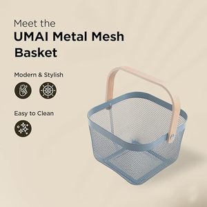 Cesta Multiusos de 15 Pulgadas con Gancho, Solución de Almacenamiento de Alambre de Acero Resistente, Asas Curvas Fáciles de Agarrar, Organización Decorativa - Product Image 4