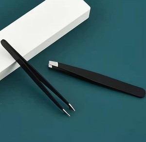 Pinzas de Cejas de Acero Inoxidable Duraderas con Punta Inclinada y Logotipo Personalizado de Alta Calidad, Herramienta de Cuidado de Belleza - Product Image 6