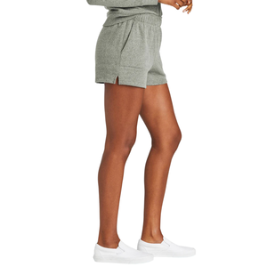 Heather Gray AKA Ivy Leaf Fleece Shorts AKA Women Cotton Blend Sweat Shorts Embroidered Casual <b>Athletic</b> Lounge Wear - Product Image 3