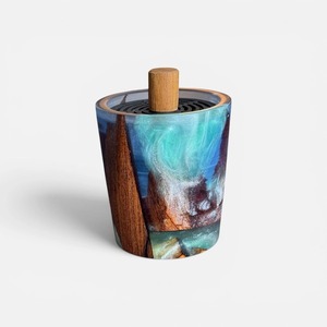 High Quality Handmade Wood Resin Incense Bakhoor Burner Elegant Arabic Mabkhara Aromatic <b>Diffuser</b> for <b>Oud</b> Bakhoor Luxury Home De - Product Image 6