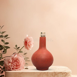 Handcrafted Terracotta Clay Surahi <b>Water</b> Bottle with Stainless Steel Cap Traditional Earthenware <b>Water</b> Jug for Home Kitchen and - Product Image 5
