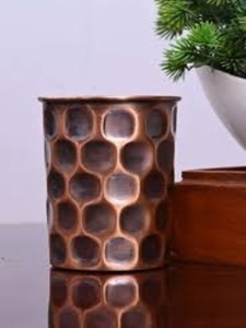 Machine Made Copper Glass Tumbler Manufacturer Ayurvedic Drinking Water Cup Bulk Export <b>Drinkware</b> Supplier - Product Image 2