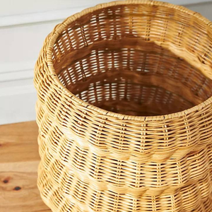 Nuevo Lanzamiento: Cesta de Almacenamiento de Ratán Ondulado Pintada a Mano para Decoración del Hogar - Product Image 4