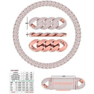 Chaîne cubaine en diamant, or massif 14 carats, style hip-hop lourd, diamants de laboratoire certifiés IGI, 24 pouces, 18 mm, collier de luxe avec plaque nominative - Product Image 1