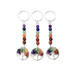 Llavero de cristal de alta calidad con siete chakras, llavero de piedras naturales, regalos para mujeres, venta al por mayor. - Product Image 3