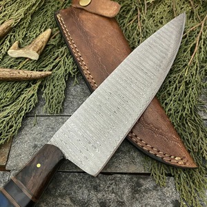 Hand Forged Twist Damascus Chef <b>Knife</b> | Wood & Resin Handle | Hunting <b>Kitchen</b> <b>Knife</b> 13 Inch <b>Sharp</b> Bevel Edge Outdoor Use - Product Image 3