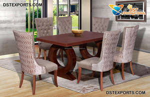 Ensemble de Table à manger de Style Vintage exclusif, meubles de salle à manger au fini noyer moderne, finition luxueuse et brillante - Product Image 5