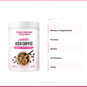 Café Helado Probiótico de Marca Privada en Polvo, Mezcla de Café Prebiótico, Suplemento Dietético 500g, Empaque Personalizado OEM - Product Image 4