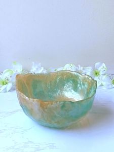 Juego de Tazones de Cerámica Hechos a Mano de Diseño Clásico, Diseño de Hoja Verde, Estilo Oriental, Vajilla Decorativa con Acabado Bajo Esmalte - Product Image 4