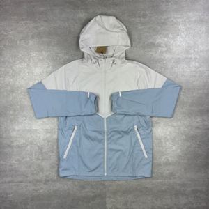 Men's Lightweight Reflective Premium Fabric Color Blocked Hooded Pullover <b>Hoodie</b> Waterproof <b>Running</b> & Training Gear - Product Image 1
