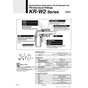 Raccords instantanés SMC Pneumatics KRL06-00W2 pièces pneumatiques de haute qualité série FR - Product Image 2