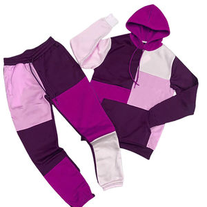 ชุดวอร์มออกกำลังกายแบบสั่งทำพิเศษ รุ่น 500 สำหรับผู้ชาย ตัดเย็บอย่างดี ผ้าหนา ตกแต่งด้วยผ้าแบบหลายชิ้น ชุดเสื้อฮู้ดและกางเกงวอร์ม - Product Image 6