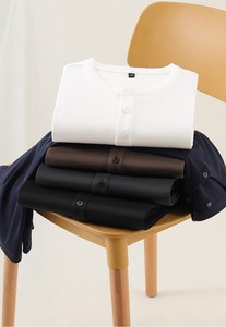 T-shirt à manches longues mi-boutonné, broderie personnalisée avec logo, prix usine Chine Bangladesh, automne et hiver - Product Image 6