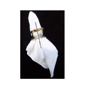 Latest Design Beaded <b>Edge</b> Metal Napkin Ring Holder Golden Plated Wholesale for Dining Table <b>Decoration</b> Kitchen Party Occasions - Product Image 2