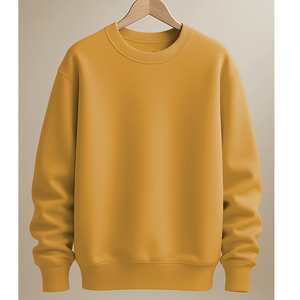 Sudadera Unisex de Cuello Redondo Color Crema, Corte Regular, Tejido de Punto, Estilo Casual para Otoño, Talla Grande - Product Image 3