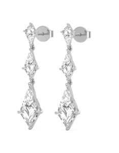 Impresionantes Pendientes de Oro Rosa de 9K con Tres Diamantes Cultivados en Laboratorio con Corte en Forma de Cometa, 7.19 CTW - Product Image 4