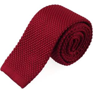 2025 Cravate maigre en polyester solide pour hommes Cravate à bout carré de 2 pouces Design en tricot élégant - Product Image 4