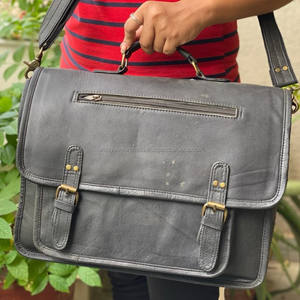 Maletín portátil de cuero genuino de grano completo para ordenador portátil, bolso de hombro de negocios, bolso para ordenador portátil de oficina - Product Image 2