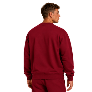 Sweat-shirt pour homme bordeaux, col rond, manches longues, pull décontracté en molleton, logo personnalisé, streetwear, vêtements de sport d'hiver, vente en gros - Product Image 2