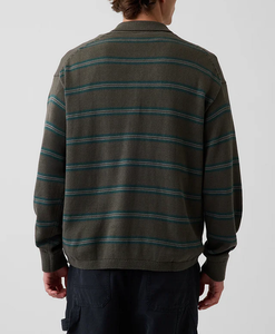 Pull-over Homme Rayé en Coton Jacquard Tricoté Anti-Plis de Haute Qualité 12 GG Personnalisé OEM pour l'Hiver - Product Image 3