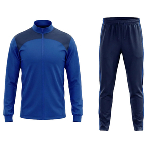 2026 New Men's Full Sleeves <b>Zip</b> <b>Up</b> <b>Jacket</b> Solid Pattern Plain Dyed Polyester/Cotton Winter Outfits Athletic Tracksuit Set - Product Image 4