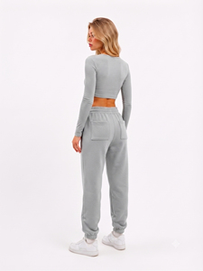 Wholesale Sports Wear Jogging <b>Pant</b> Women Drawstring Waist Yoga Wear Sweat <b>Pant</b> Sportswear <b>Trainer</b> Trouser With Side Pockets - Product Image 6