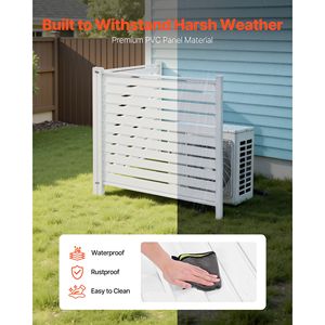 Schermo per la privacy da esterno 48x48 con 19,7 pali a terra, recinzione anti-roditori per condizionatore d'aria, recinto per attrezzature da piscina, 2 pannelli - Product Image 5