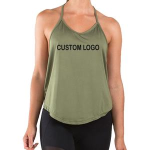 Débardeur de gymnastique à dos ouvert tricoté en soie/coton écologique pour femmes au design personnalisé pour l'entraînement et le fitness - Product Image 4