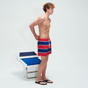 <b>Men's</b> Red Blue Striped Drawstring Quick Dry Beach Shorts Swim <b>Trunks</b> <b>Men</b>’s Quick-Dry Swim Shorts Wholesale OEM Factory Supplier - Product Image 5