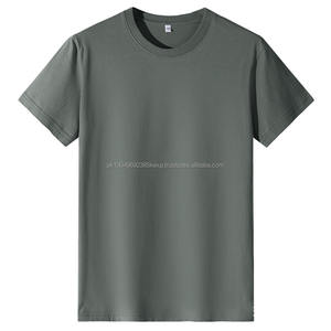 T-shirt à col rond en coton peigné 180g personnalisé OEM pour hommes et femmes, décontracté, uni, à manches courtes - Product Image 2