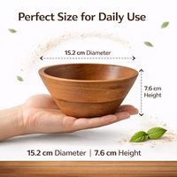 Houten salade- en serveerschaal voor snacks, fruit, soep en deeg mengen |   Thuis Café Restaurant Gebruik 15,2 cm