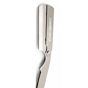Luminex Impex Professional Straight Razor Brown Wood Handle Stainless Steel Barber Razor With Replaceable Blade - Product Image 3