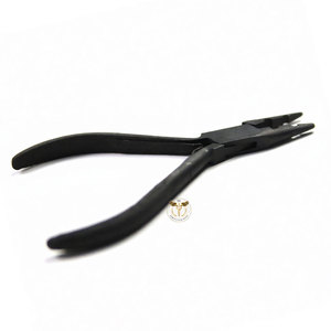 Pince à extensions capillaires en acier inoxydable à 2 trous pour micro-anneaux et nano-perles – Outil de sertissage et de retrait pour usage en salon - Product Image 2