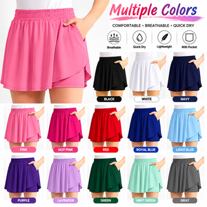 Jupes de golf pour filles au design personnalisé, jupes de sport pour la course à pied et le tennis avec short intégré et poche, vêtements de sport pour femmes - Product Image 3
