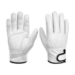 Gants de travail en cuir de chèvre pleine fleur de qualité supérieure, blanc naturel, durables et souples, pour la sécurité des conducteurs de camions - Product Image 5