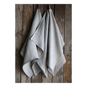 Wholesale Grey Colour Top 100% Cotton Embroidered Style Reusable Washable Thickened Printed Towels <b>Kitchen</b> Cleaning Supplies - Product Image 1