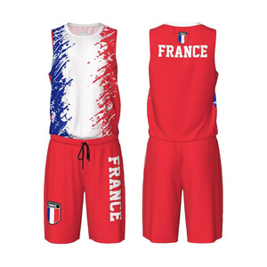 Uniforme de Baloncesto con Diseño de la Bandera de Francia (3) para Hombres Adultos, Conjunto Deportivo de Entrenamiento - Product Image 1