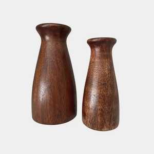 Mini vase en bois massif naturel non fini, petit pot de fleurs en bois tourné à faire soi-même, artisanat, centre de table, récipient floral - Product Image 5