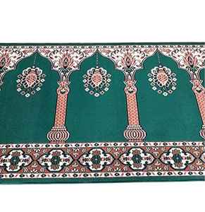 Alfombra de Oración Islámica Antideslizante Hecha a Mano Green Janamaz para Mezquita/Masjid - Alfombra de Namaz Suave y Duradera para Uso Diario - Product Image 4