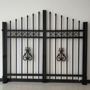 Puerta Doble de Jardín de Hierro Forjado a Mano KHP, Diseño Floral Exquisito, Entrada de Seguridad Galvanizada de Alta Resistencia, Diseño Victoriano - Product Image 1