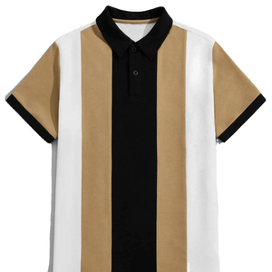 เสื้อเชิ้ตผู้ชายผ้าฝ้ายถัก 100% แขนสั้น สไตล์ลำลอง ความยาวปกติ - Product Image 1