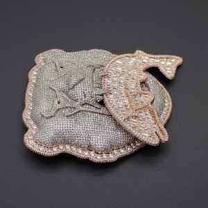 Pendentif Bouclier de Bouledogue en Moissanite VVS Effet Glacé avec Motif Poisson pour Rapper, Fête Hip Hop, en Argent 925, Bijoux Fins, Pendentifs et Breloques - Product Image 2