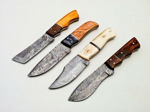 Handmade Damascus Steel Fixed Blade Multi-functional Hunting Camping <b>Knife</b> Set with Premium Wood and <b>Bone</b> <b>Handles</b> Wholesale - Product Image 3
