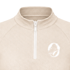 Chemise de base neutre pour l'équitation pour femme, à manches longues, pour l'entraînement équestre, avec quart de zip, extensible, respirante et performante - Product Image 3