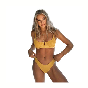 Traje de Baño Elegante para Mujer, Bikini de 2 Piezas con Cuello Halter y Lentejuelas, Tejido Premium de Spandex/Nylon, Colores Personalizados, Gran Venta - Product Image 6