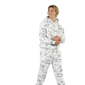 Conjunto Deportivo de Dos Piezas con Capucha y Estampado para Invierno, Ropa Deportiva Transpirable de Forro Polar para Gimnasio y Fitness, Traje para Correr para Hombre - Product Image 4